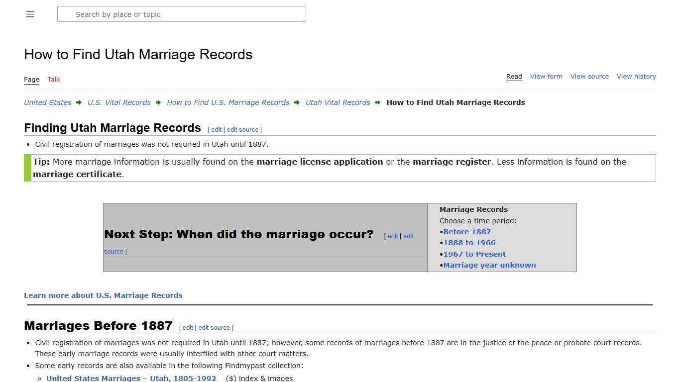 How to Find Utah Marriage Records • FamilySearch