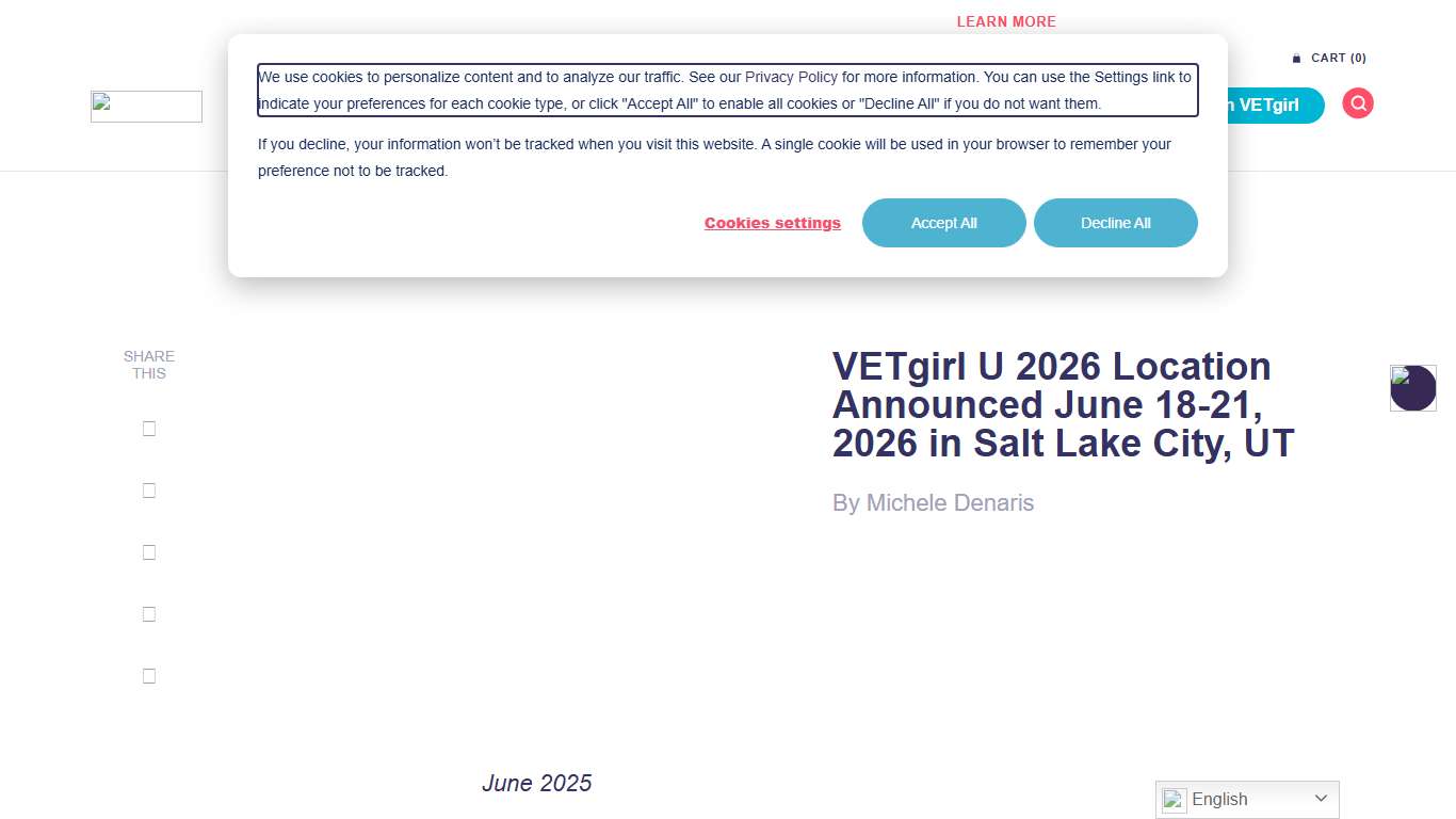 VETgirl U 2026 Location Announced June 18-21, 2026 in Salt Lake City, UT